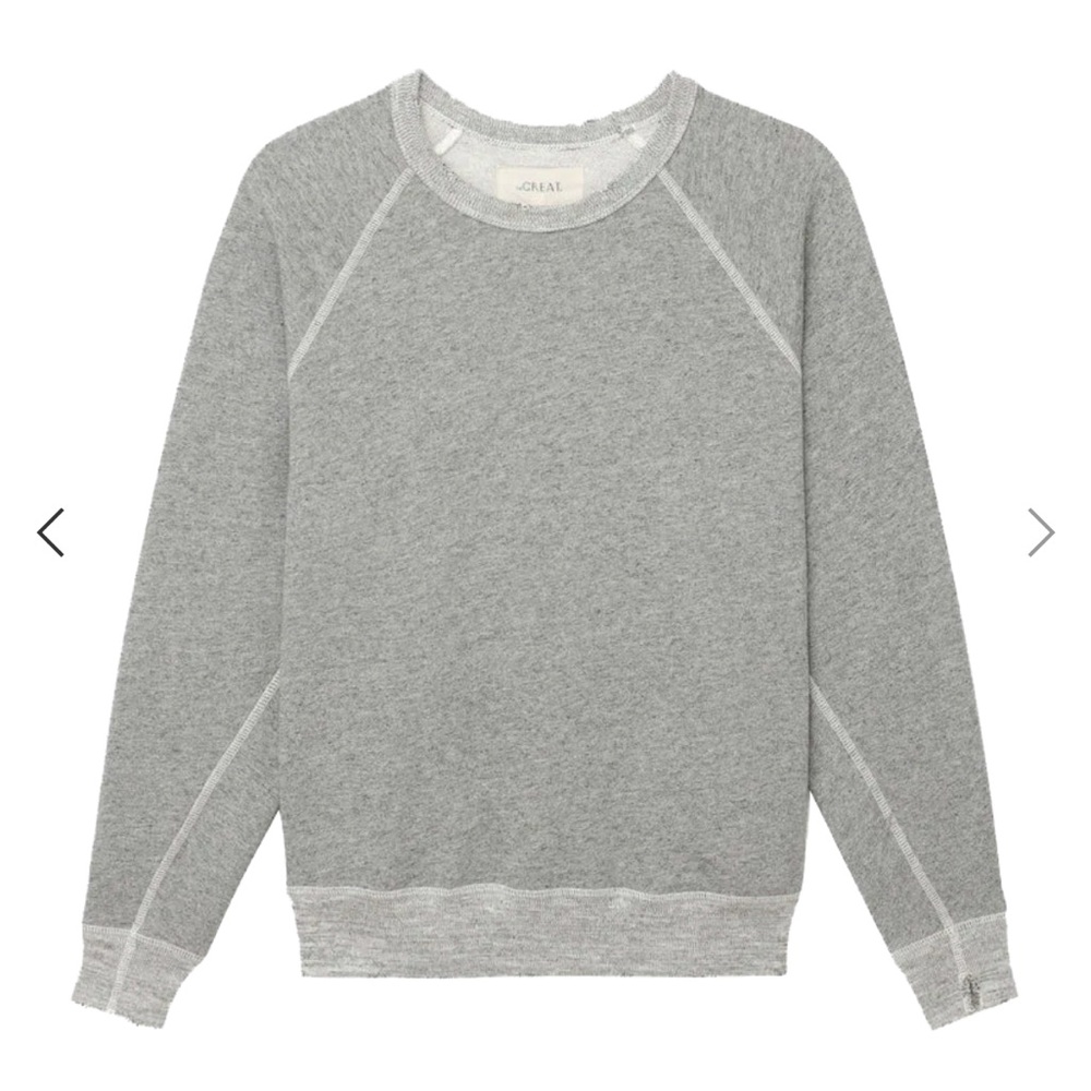 The Great. College sweatshirt, light grey. Size 2